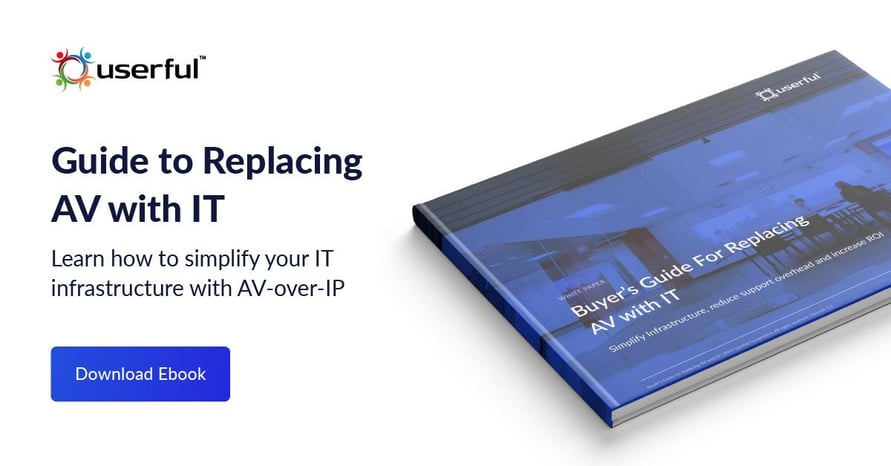 Userful Guide to Replacing AV with IT Ebook, junto a un ejemplar de la versión física de la guía